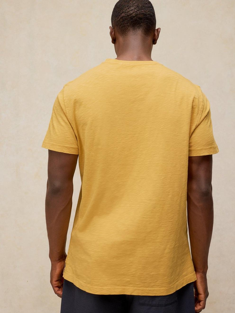 Abersoch Fathers Day Tee in MID YELLOW - MODEL BACK