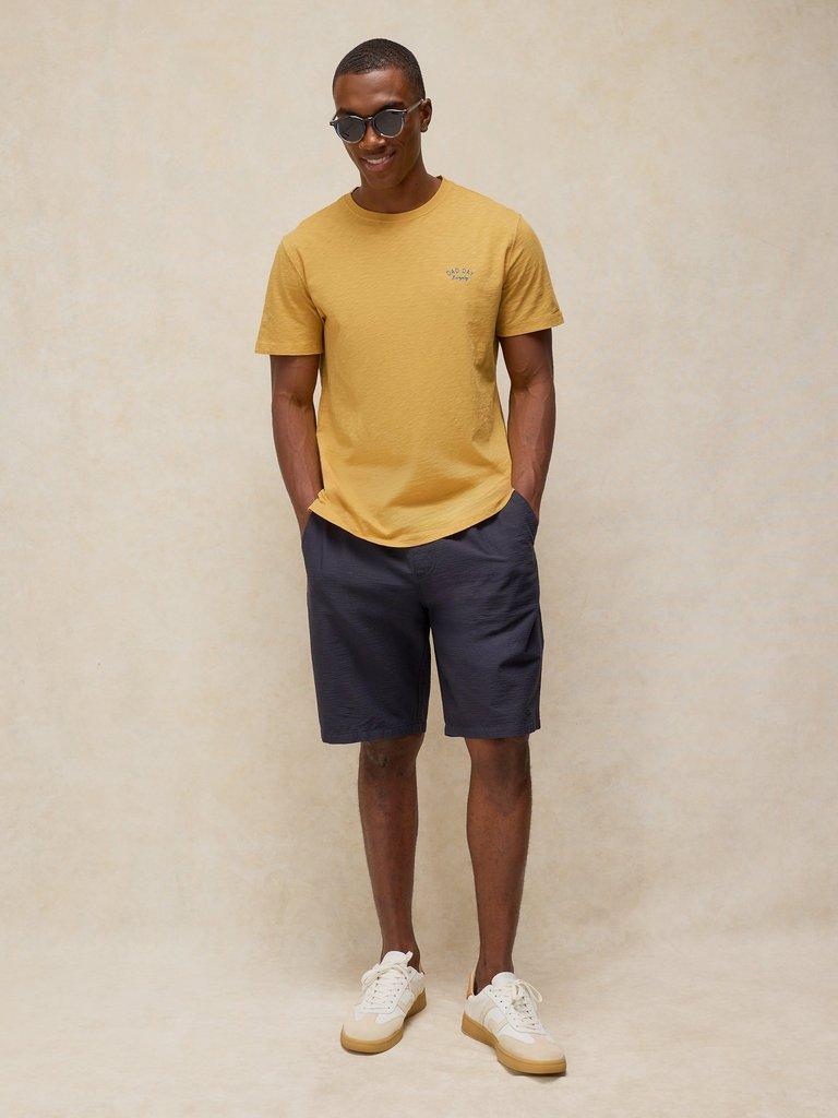Abersoch Fathers Day Tee in MID YELLOW - MODEL FRONT