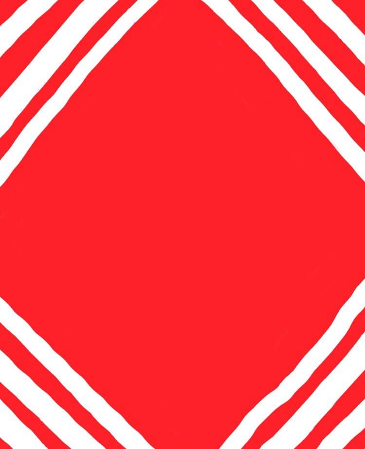 a red and white square with a white border