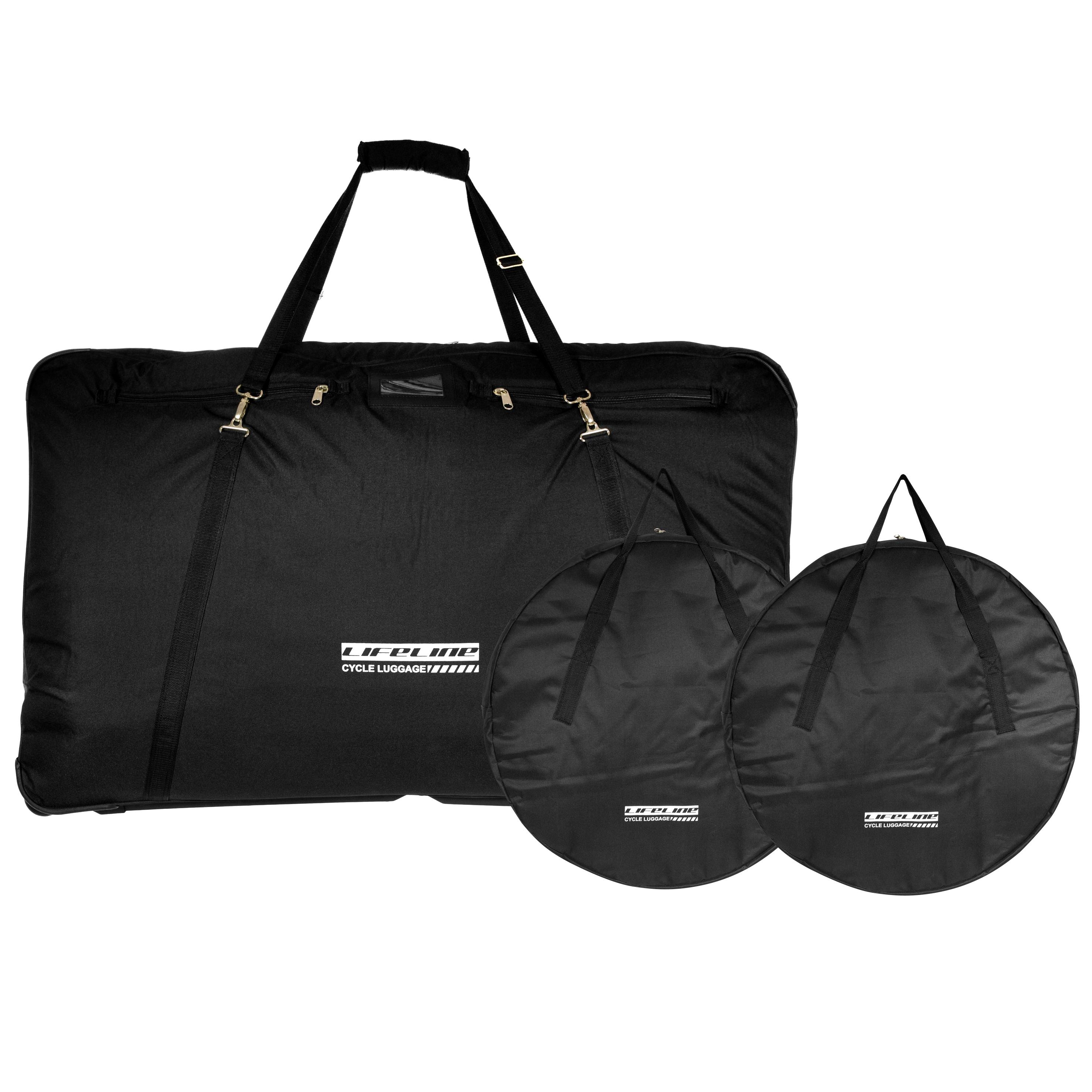 LifeLine Bike Travel Bag with Wheel Bags, Black