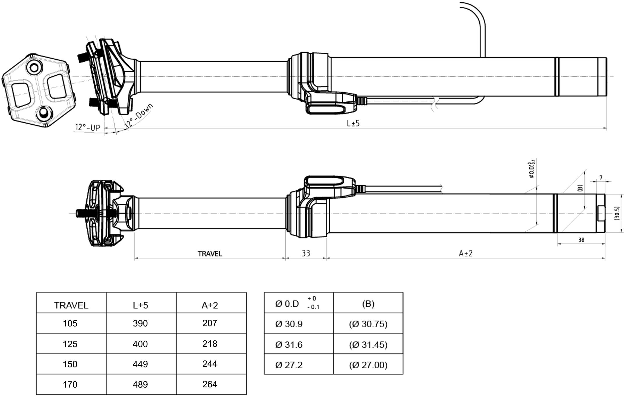 BrandX Ascend II Dropper Seatpost Wiggle