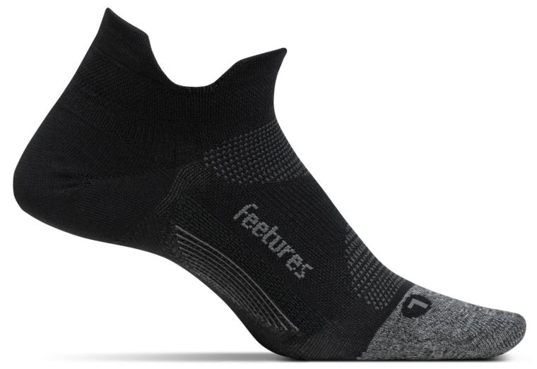 Image of Chaussettes Feetures! Elite Ultra Light No Show Tab - Black/Grey