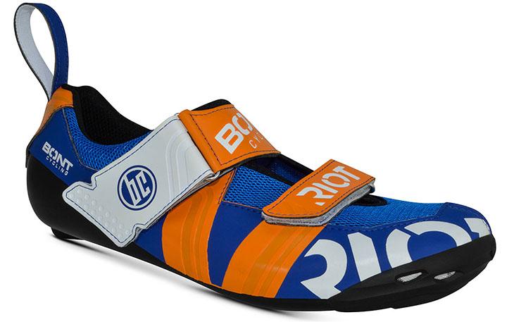 Image of Bont Riot TR+ Triathlon Shoes, Blue/Orange