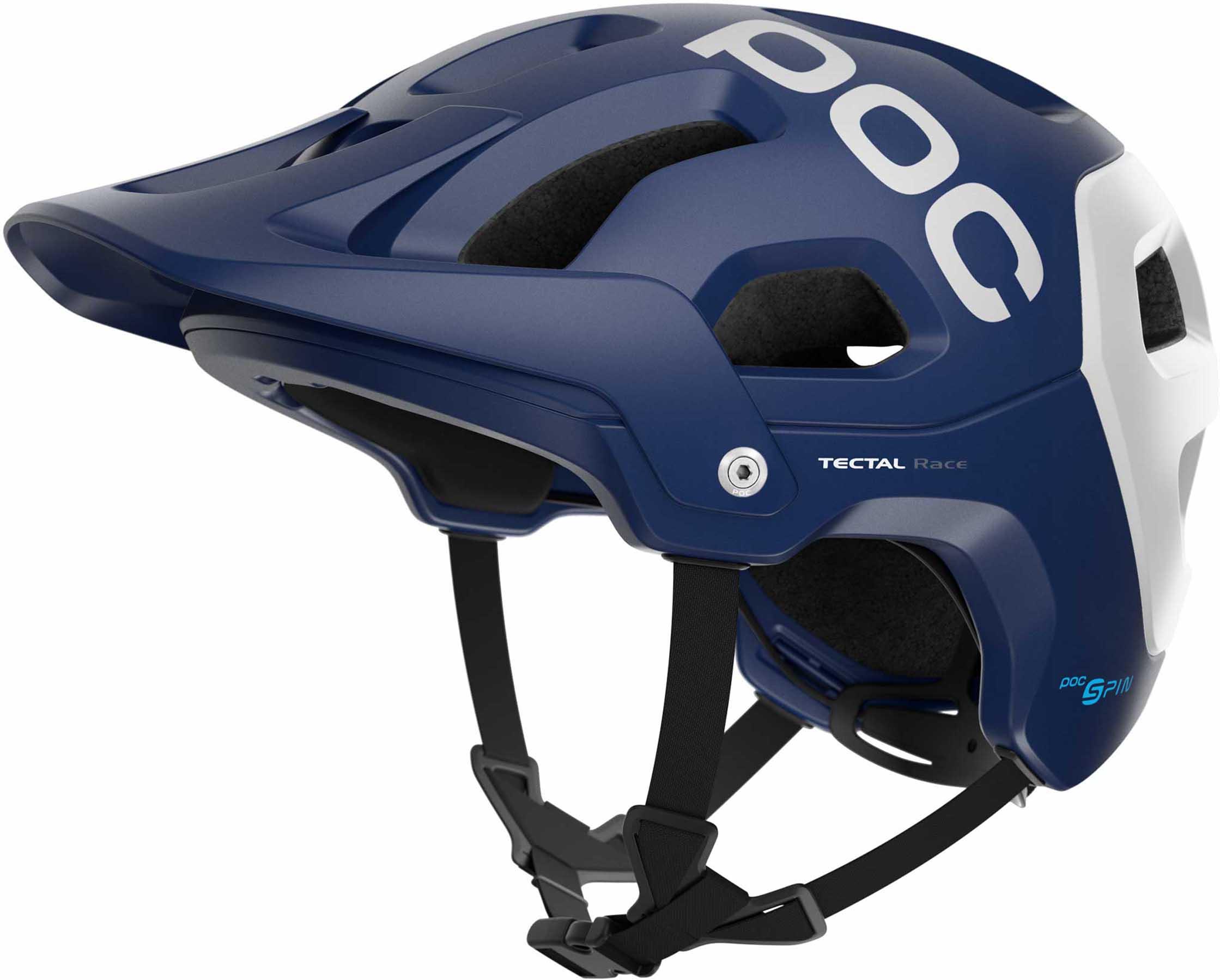 Image of POC Tectal Race SPIN Casco, Lead Blue/Hydrogen White Matt