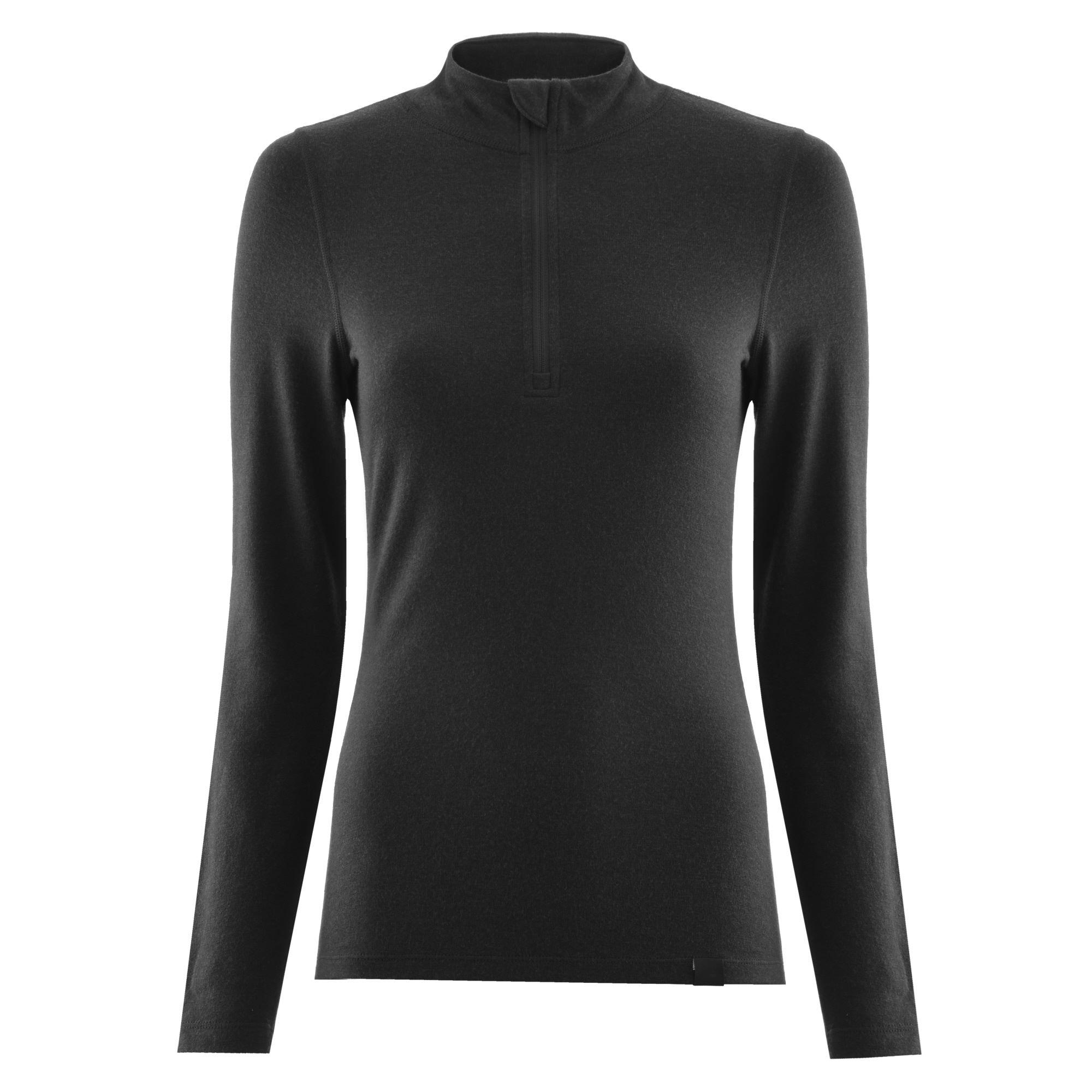 Click to view product details and reviews for Fohn Womens Merino Long Sleeve Zip Base Layer M 200 Black.