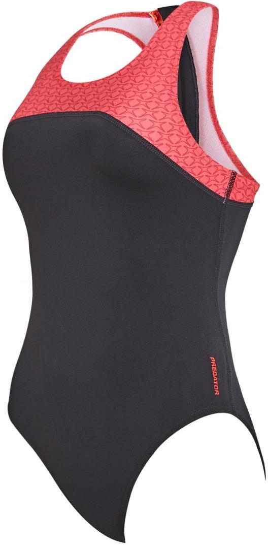 Click to view product details and reviews for Zoggs Exclusive Womens Predator Zipped Back Swimsuit Black Neon Cherry.