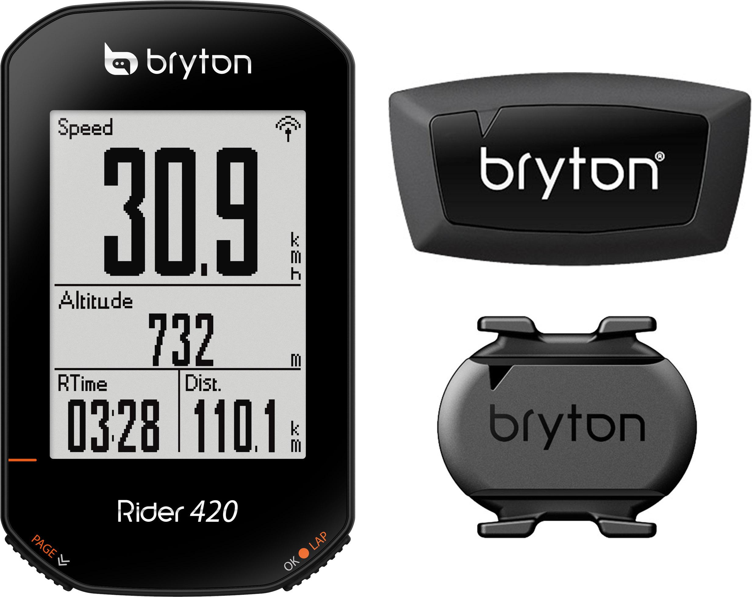 Bryton Rider 420T GPS Cycle Computer Bundle, Black