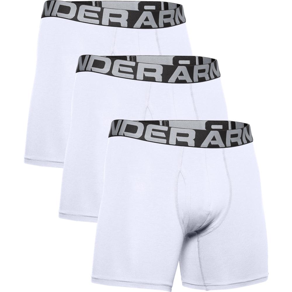 Click to view product details and reviews for Under Armour Charged Cotton 6 Boxer 3 Pack White White.