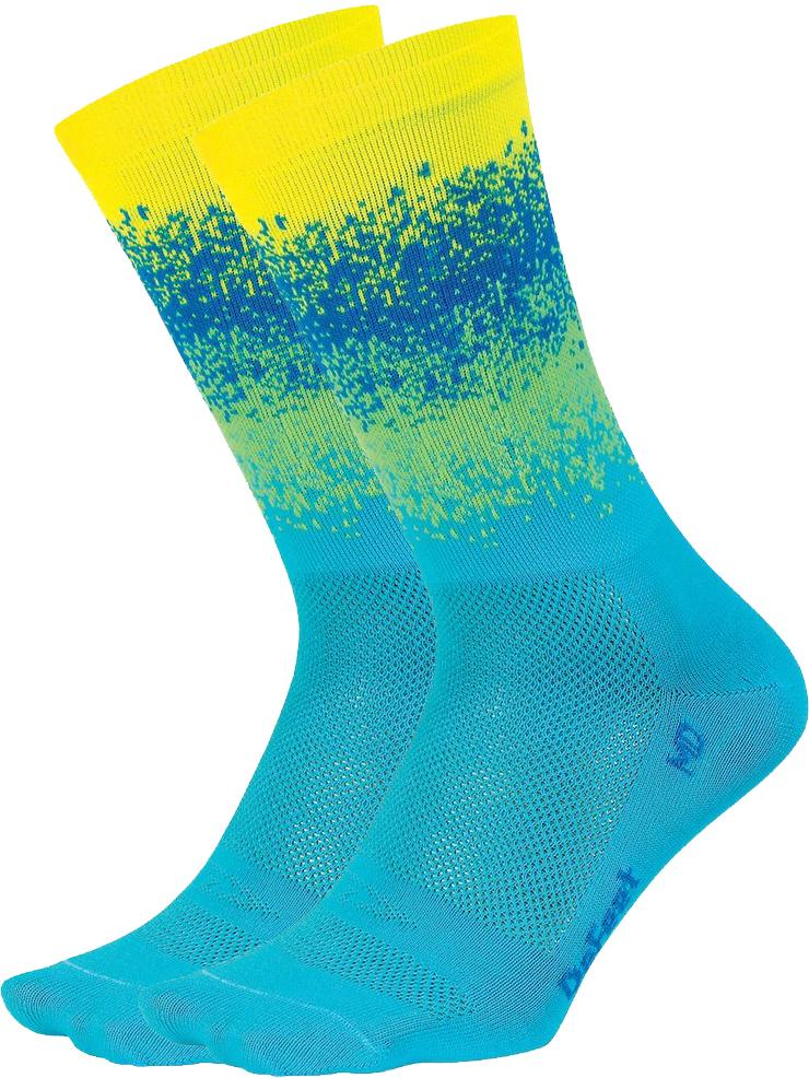 Image of Chaussettes DeFeet Aireator Barnstormer Ombre (15 cm environ) - Green/Yellow