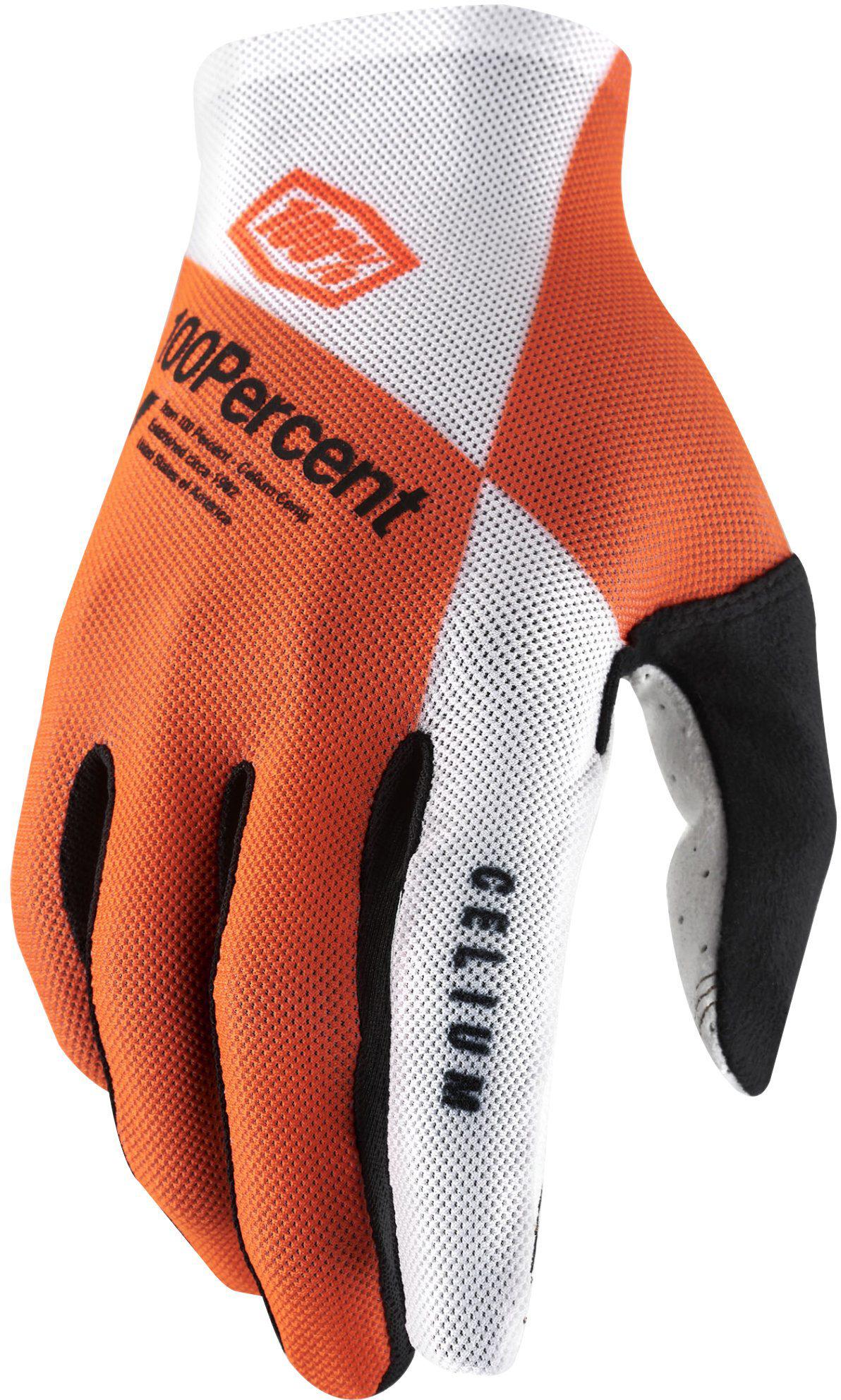 Click to view product details and reviews for 100 Celium Glove Fluorescent Orange White.