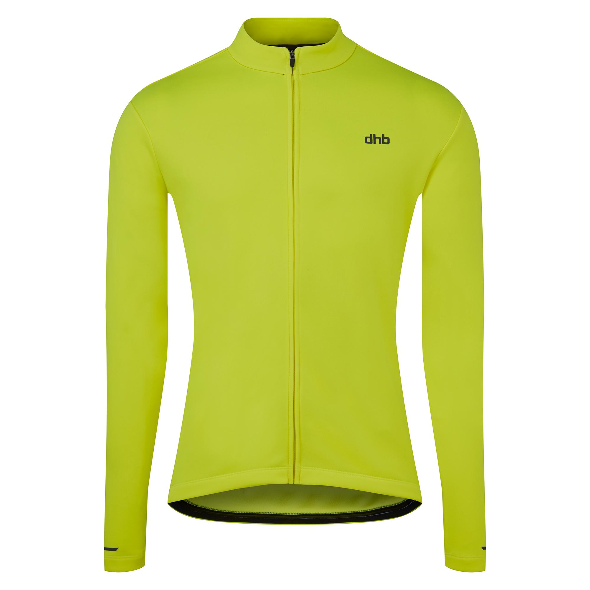 Dhb Mens Long Sleeve Thermal Cycling Jersey Safety Yellow