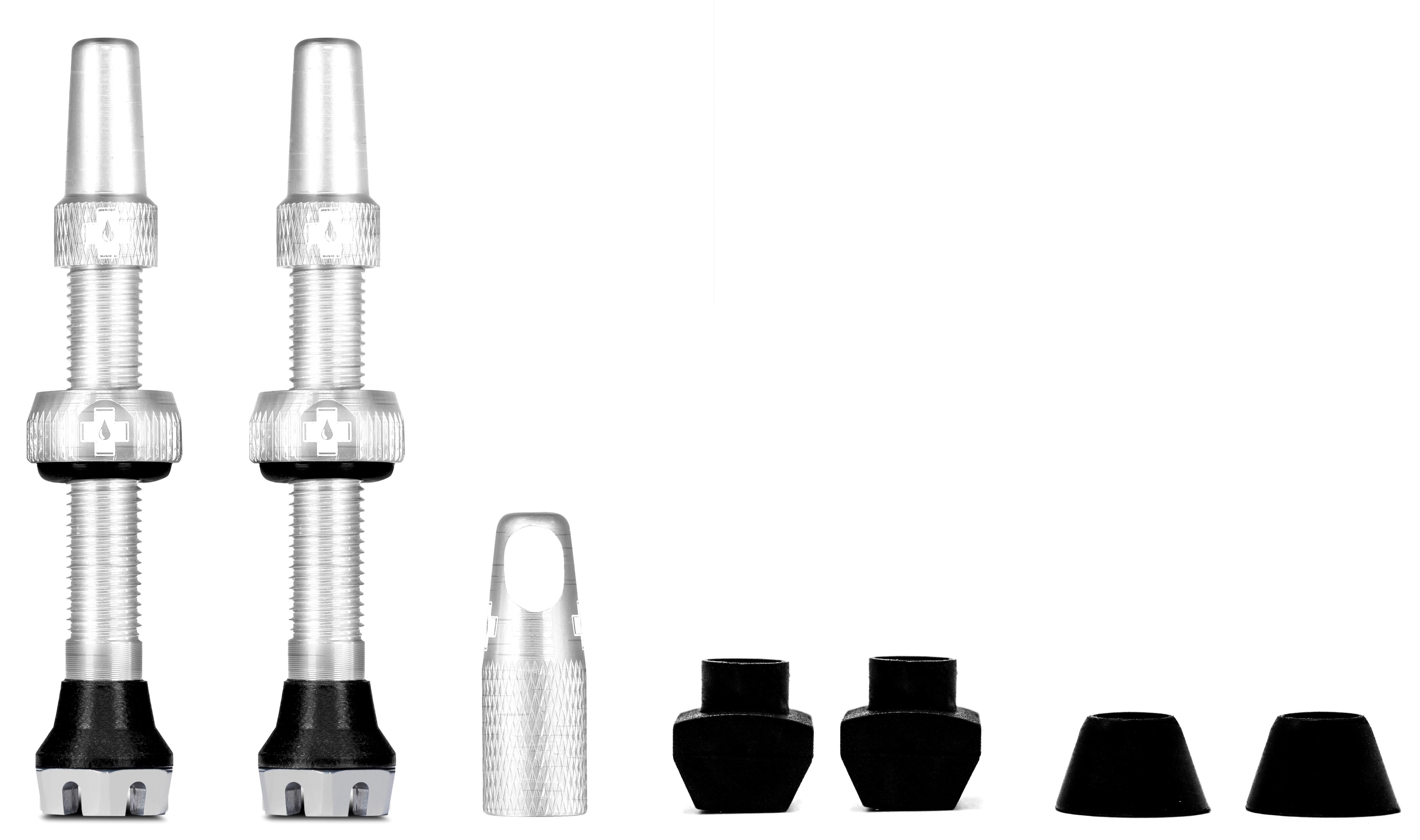 Click to view product details and reviews for Muc Off Tubeless Valves Pair Silver.