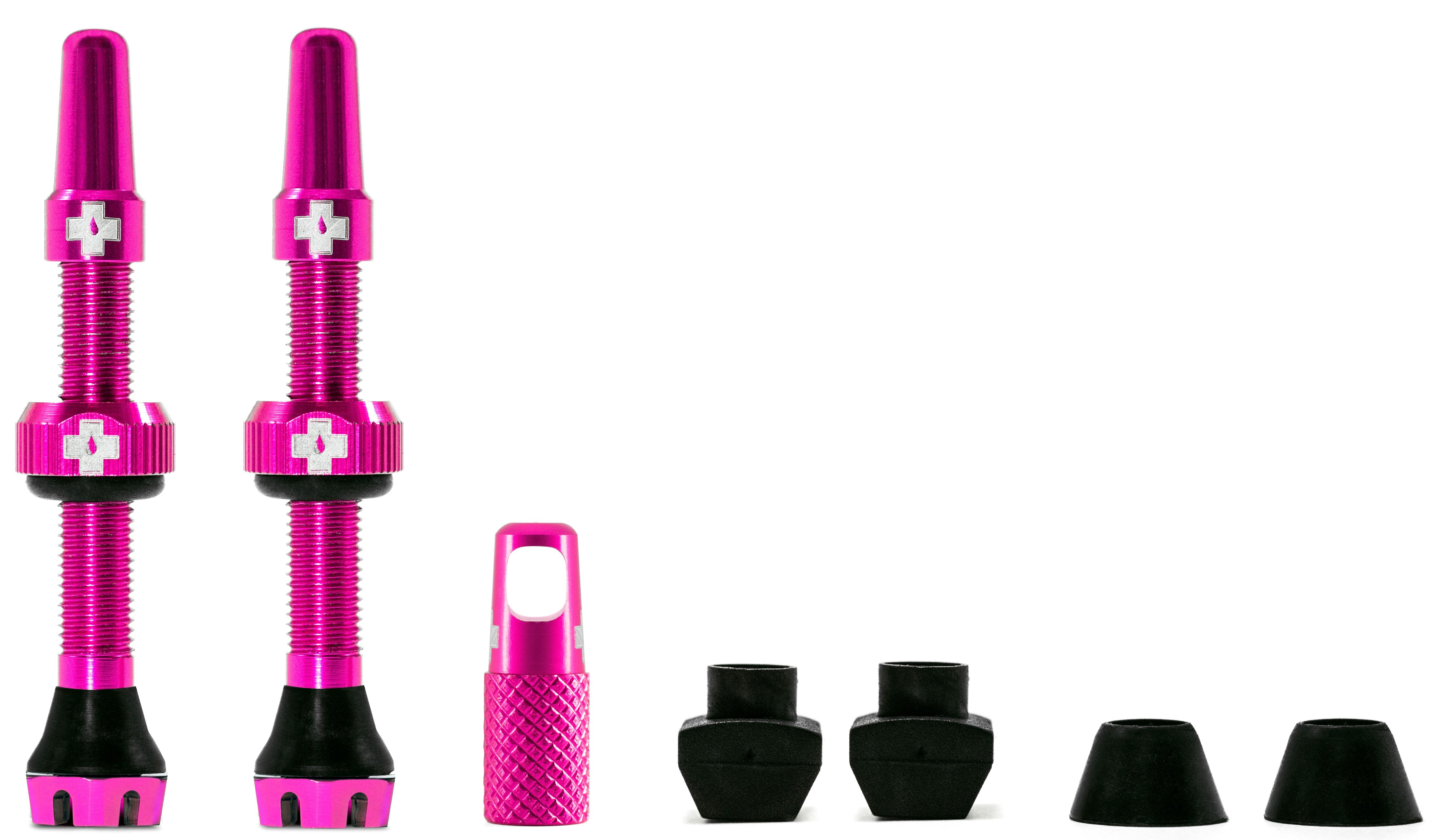 Click to view product details and reviews for Muc Off Tubeless Valves Pair Pink.