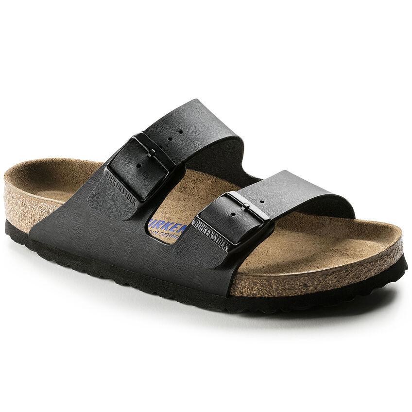 Image of Birkenstock Arizona Birko-Flor Soft Footbed Sandals - Black