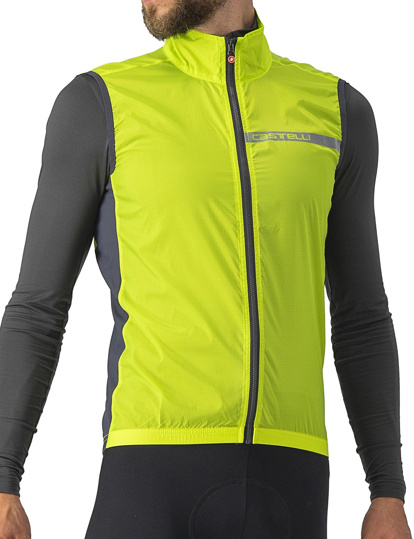 Click to view product details and reviews for Castelli Squadra Stretch Gilet Electric Lime Dark Grey.