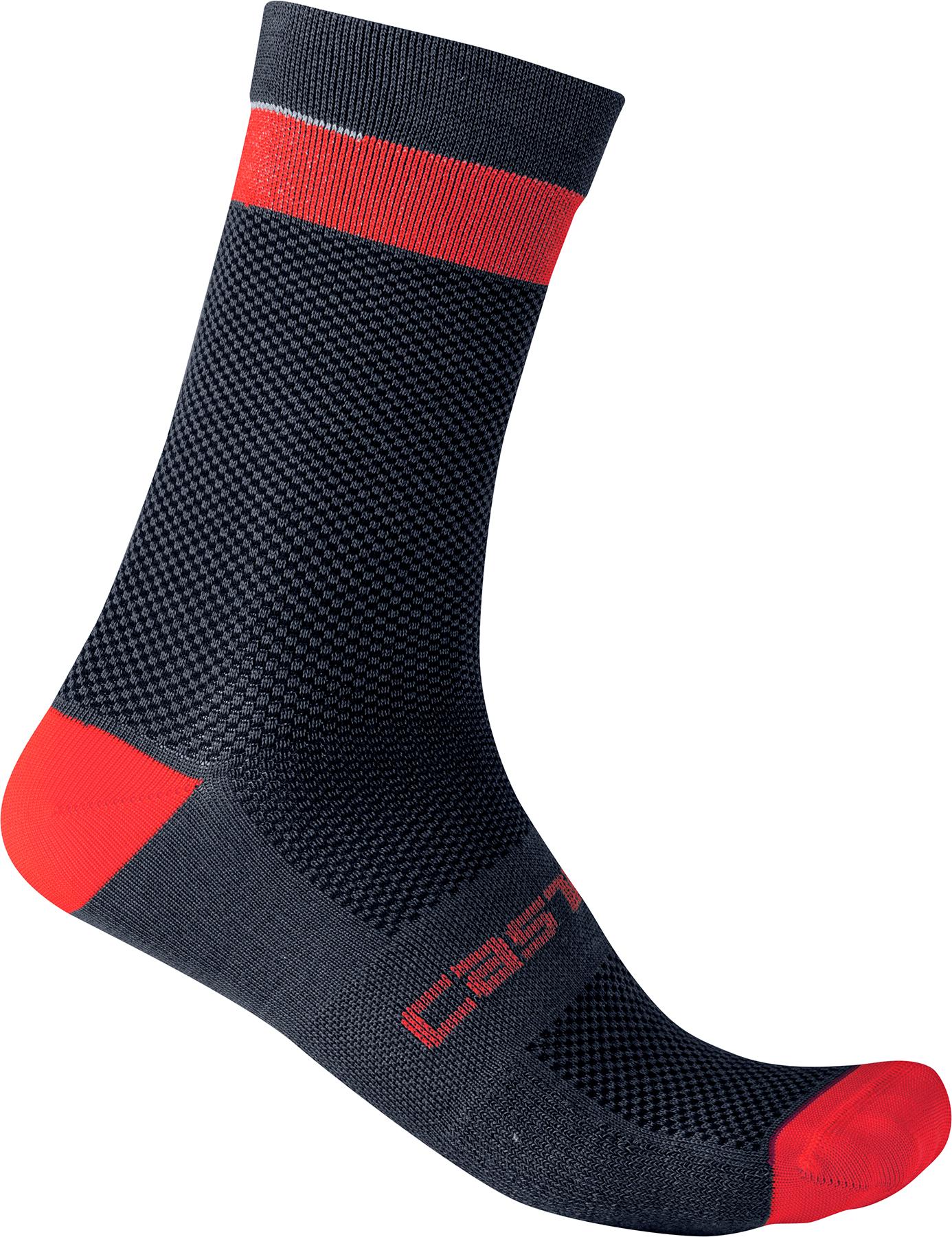 Click to view product details and reviews for Castelli Alpha 18 Cycling Socks Savile Blue Red.