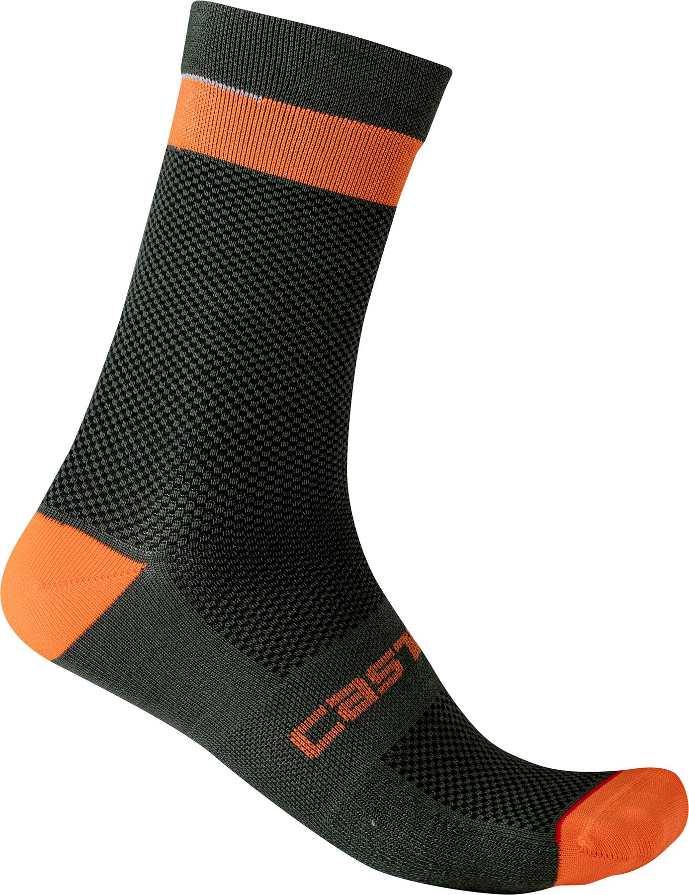 Click to view product details and reviews for Castelli Alpha 18 Cycling Socks Military Green Fiery Red.
