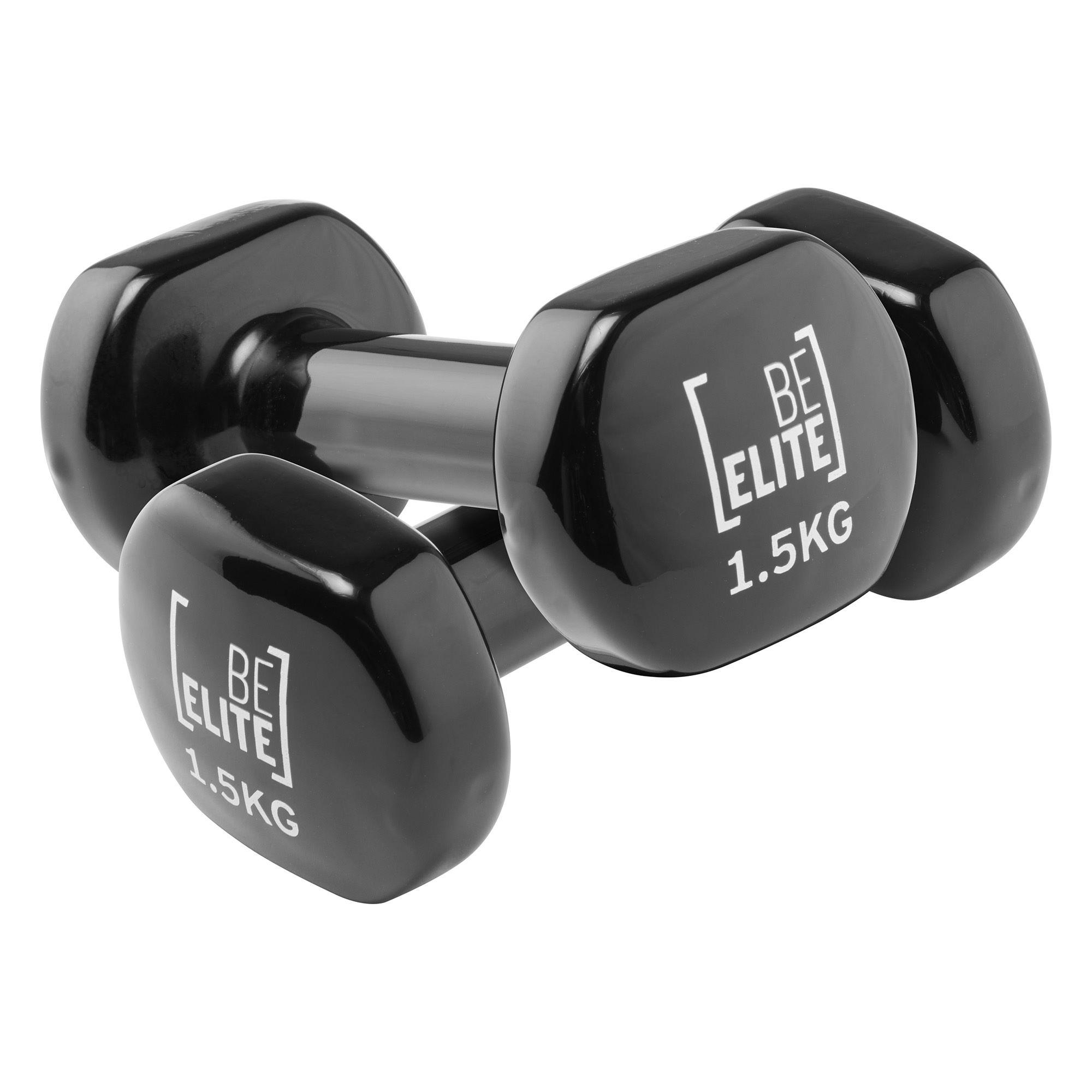 Click to view product details and reviews for Beelite Vinyl Coated Dumbbell Pair 15kg Black.