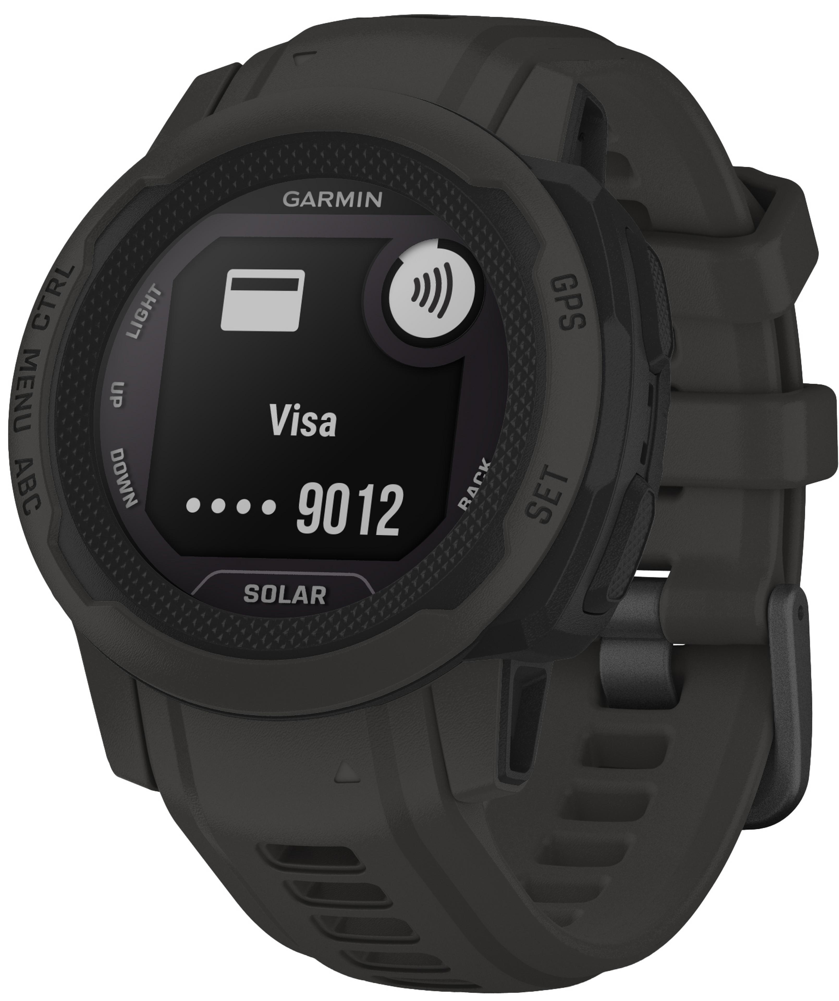 Garmin Instinct 2S Smaller-sized Solar GPS Rugged Outdoor Smartwatch,  Graphite with Multi-GNSS Support with Wearable4U Black EarBuds Bundle 