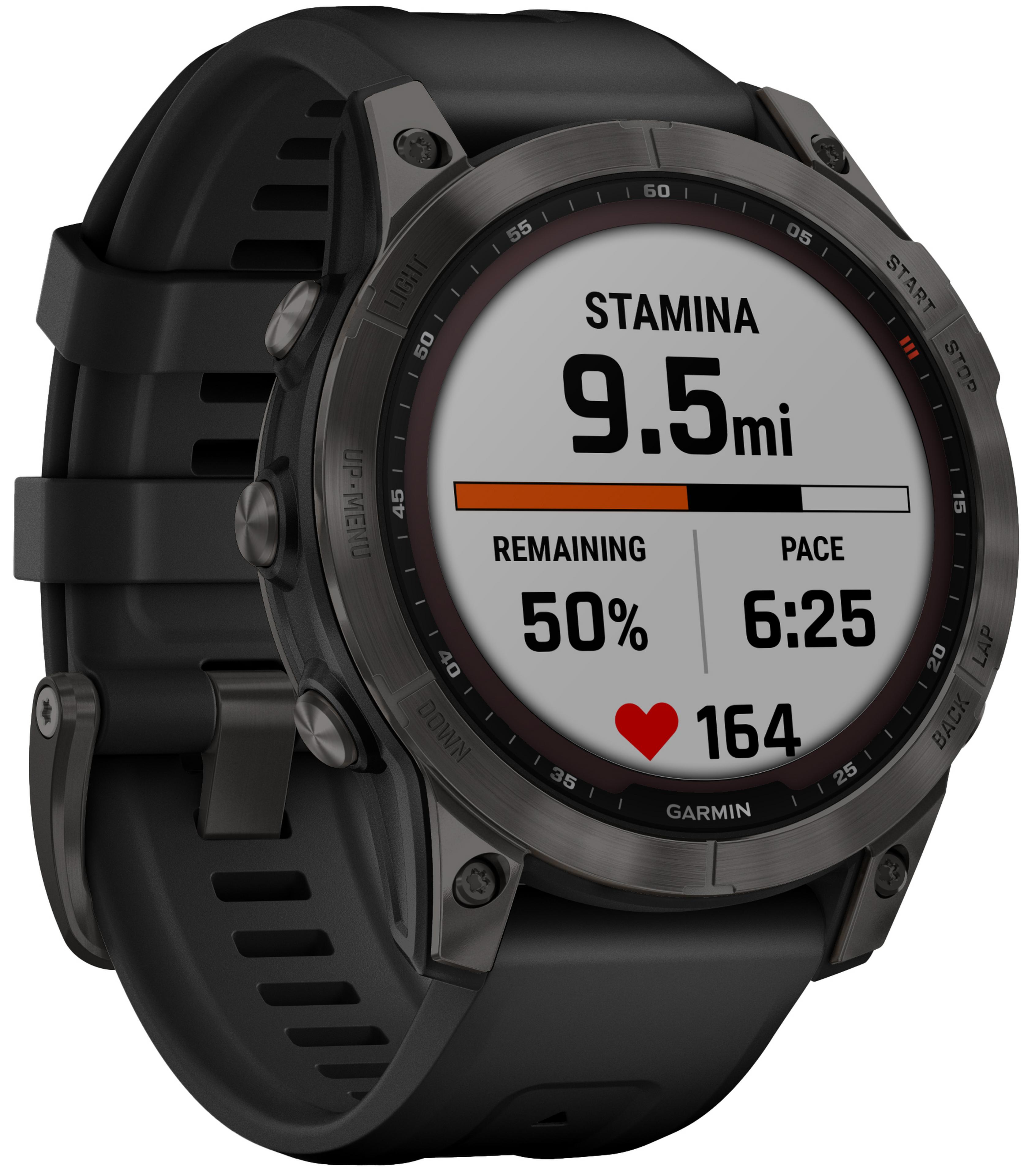 Garmin fēnix 7 Sapphire Solar Multisport GPS Watch (Black DLC Titanium,  Black Band) in the Fitness Trackers department at
