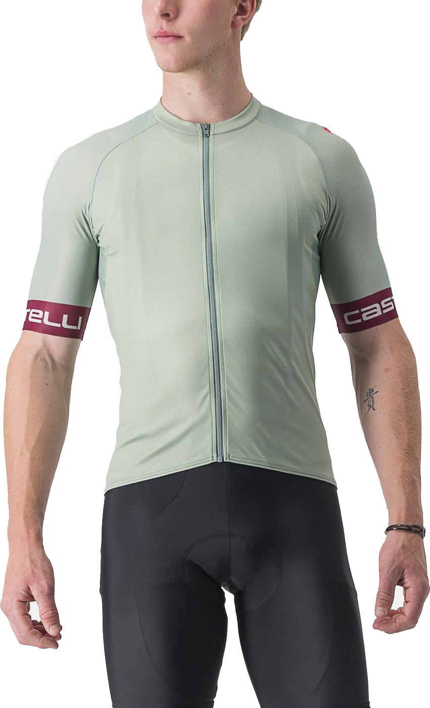 Click to view product details and reviews for Castelli Entrata Vi Short Sleeve Jersey Defender Green Bordeaux Silver.