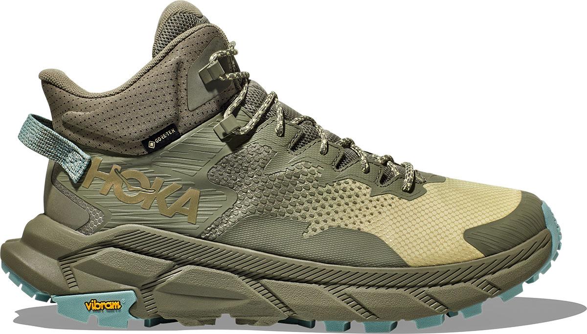 Click to view product details and reviews for Hoka Trail Code Gore Tex Shoes Olive Haze Celery Root.