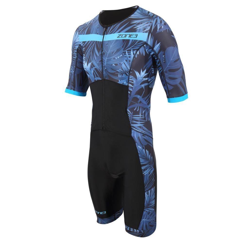 Click to view product details and reviews for Do Not Use Zone3 Activate Plus Short Sleeve Full Zip Trisuit Tropical Print.