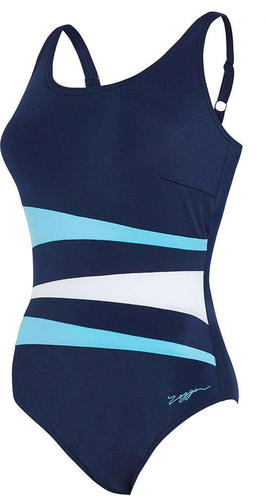 Click to view product details and reviews for Zoggs Womens Sumatra Adjustable Scoopback Swimsuit Navy Lightblue White.