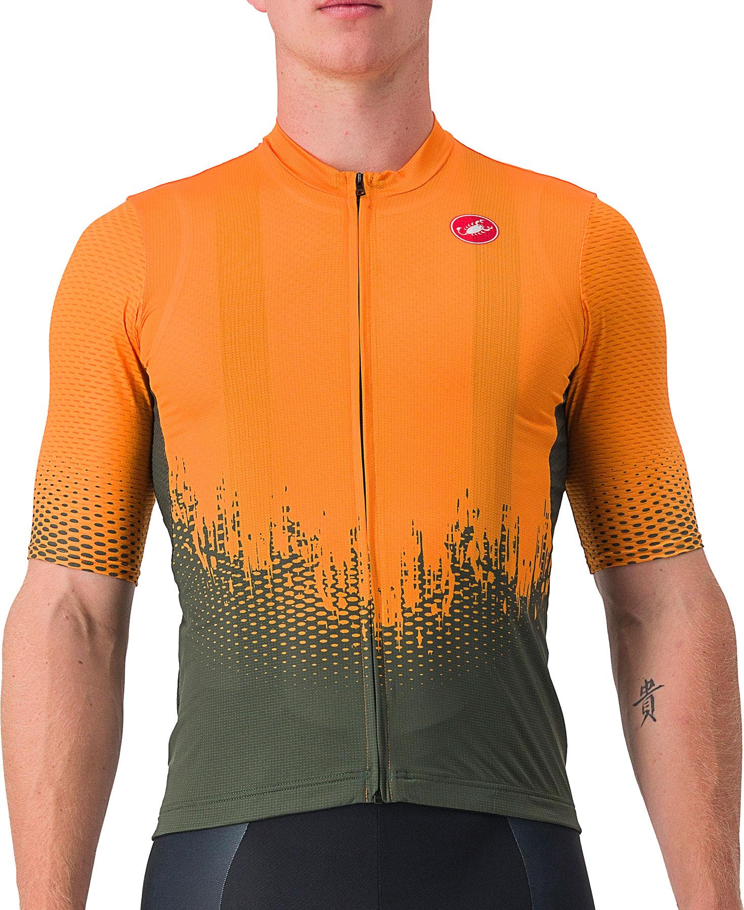 Click to view product details and reviews for Castelli Confine Competizione Jersey Military Green Orange.