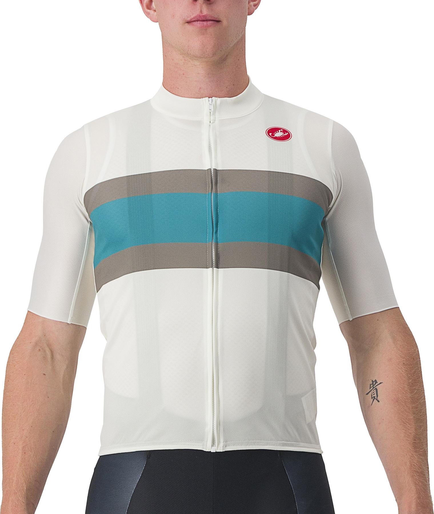 Click to view product details and reviews for Castelli Velocissimo Squadra Jersey Off White Golden Green Deep Blue.