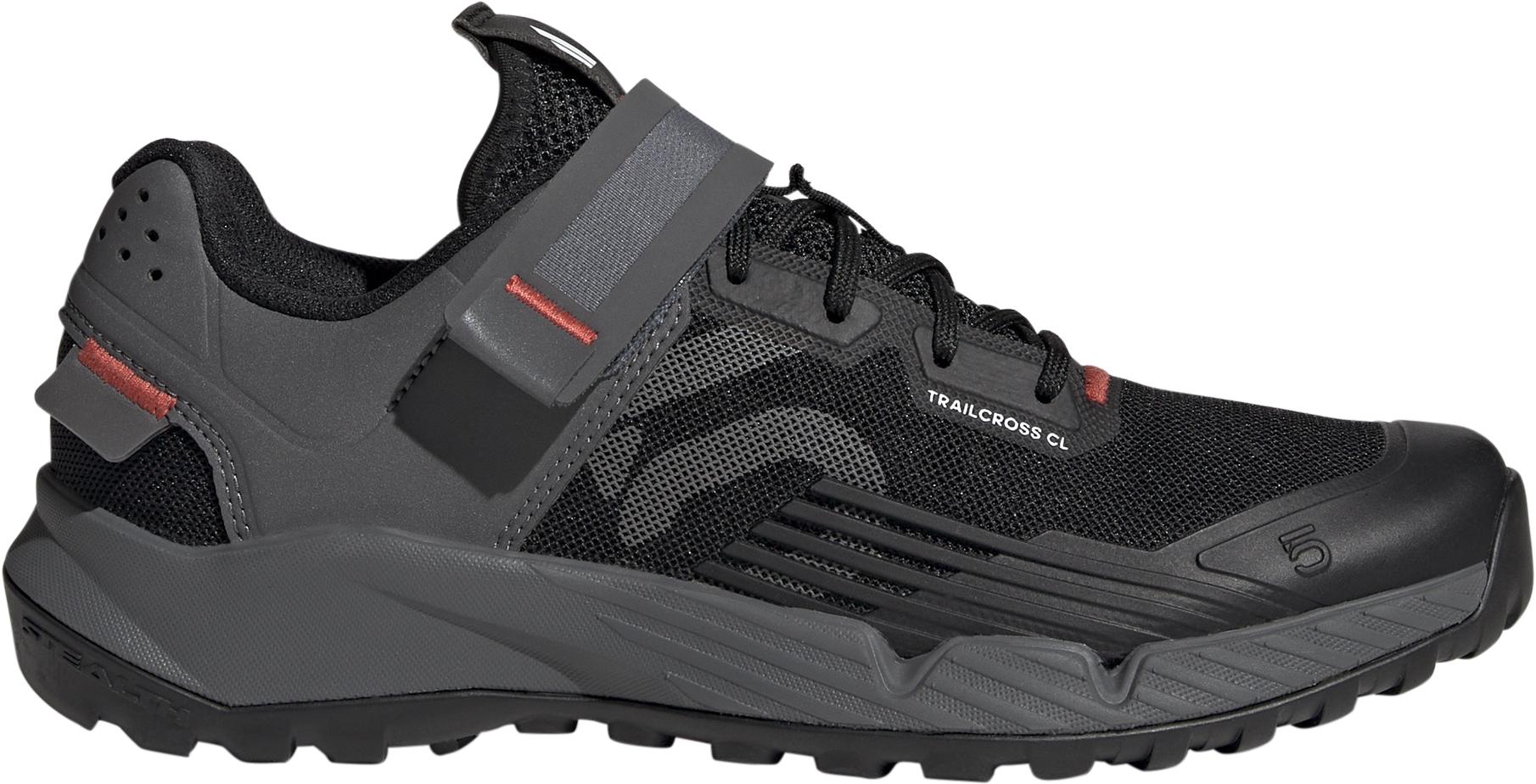 Click to view product details and reviews for Five Ten Womens Trailcross Cli Clip In Cycle Shoes Core Black Grey Three Red.