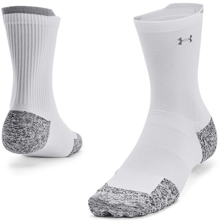 Image of Under Armour ArmourDry Run Cushion Mid Socks - White/White/Reflective