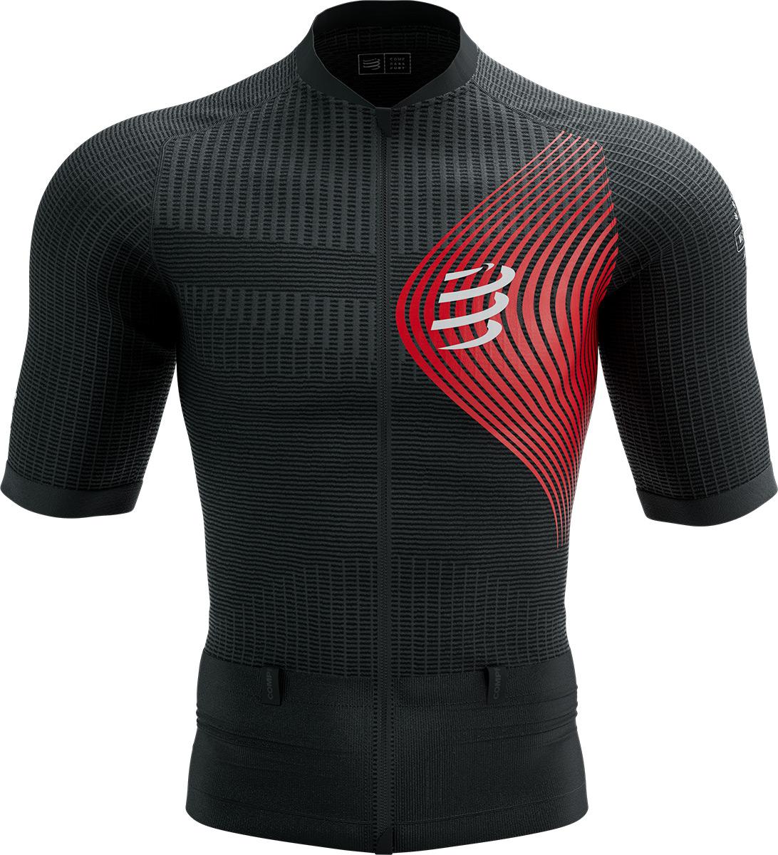 Click to view product details and reviews for Compressport Postrual Short Sleeve Top Black Red.