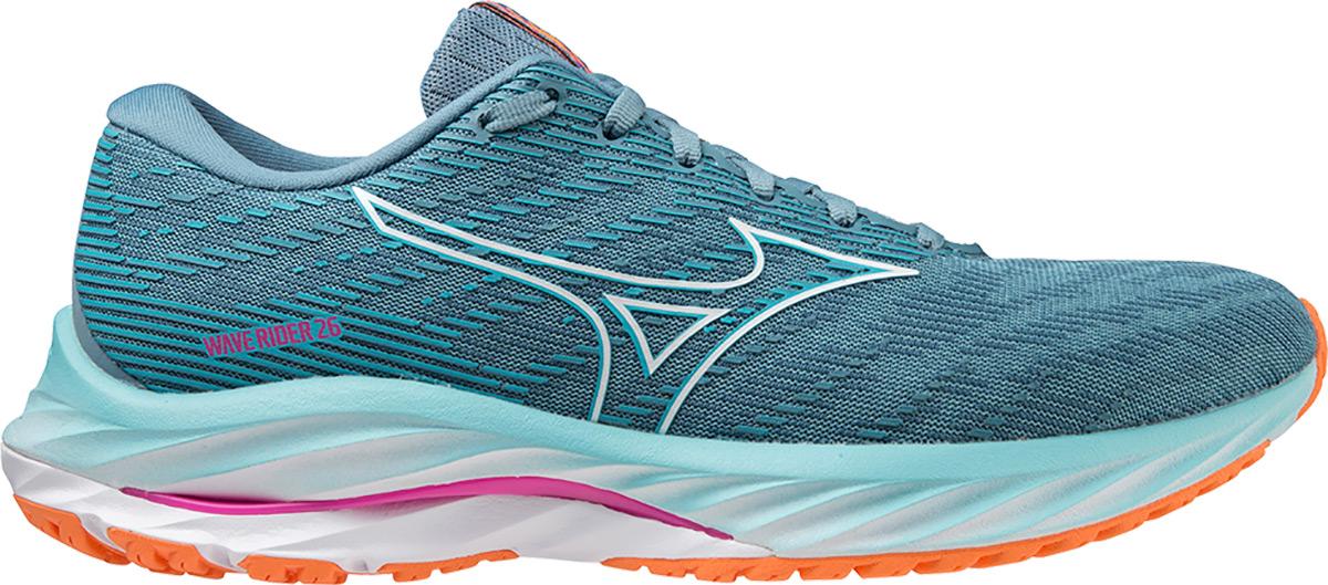 Mizuno Women's Wave Rider 26 Running Shoes - Antigua Sand/White/Light Orange