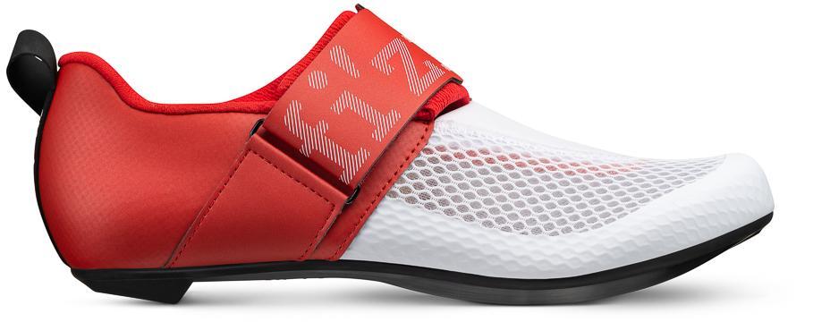 Click to view product details and reviews for Fizik Transiro Hydra Tri Shoes White Red.