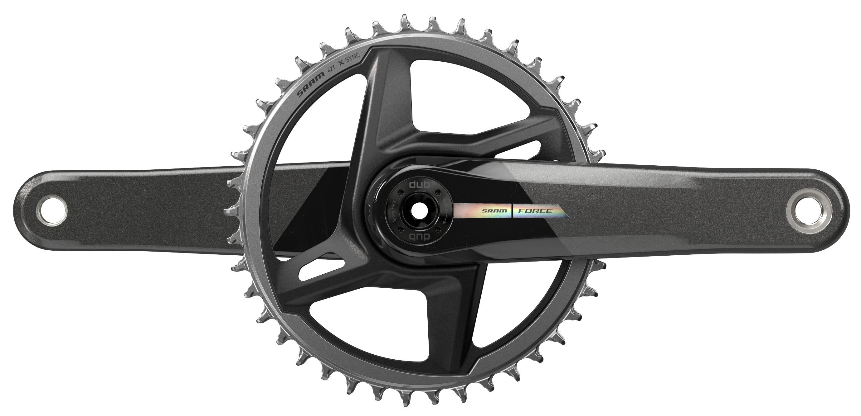 Click to view product details and reviews for Sram Force D2 Wide 12 Speed Single Chainset Dub Wide Iridescent.