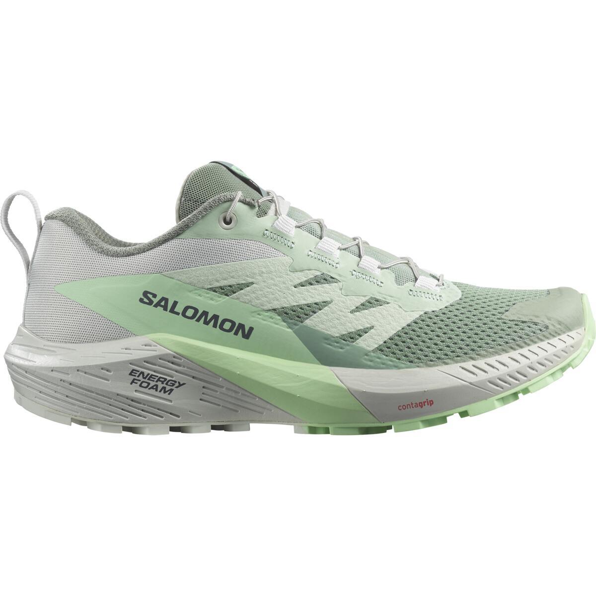 Click to view product details and reviews for Salomon Womens Sense Ride 5 Trail Shoes Lily Pad Metal Green Ash.