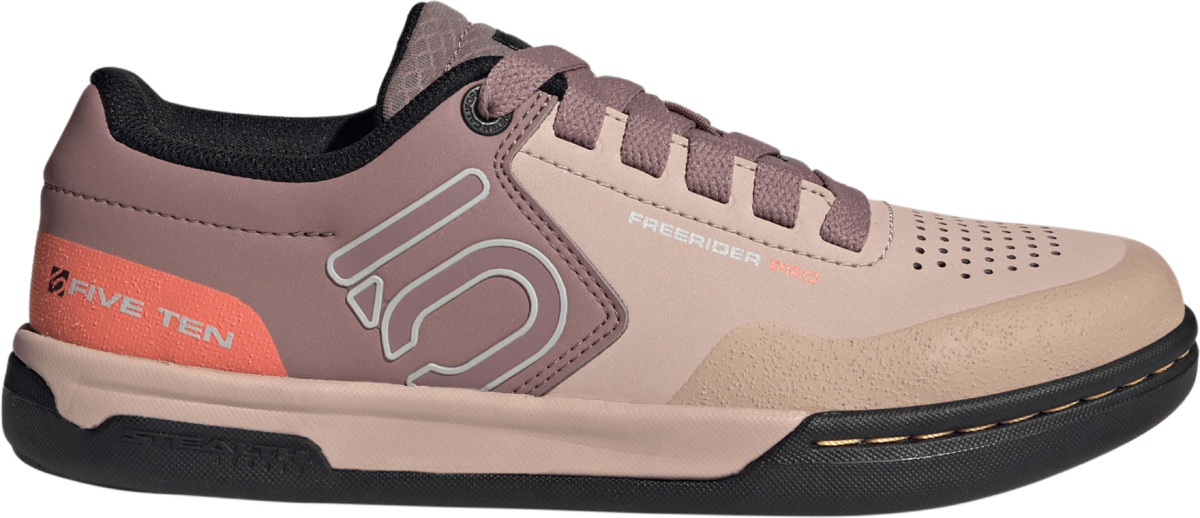 Click to view product details and reviews for Five Ten Womens Freerider Pro Mtb Cycling Shoes Wonder Taupe Grey One Acid Orange.