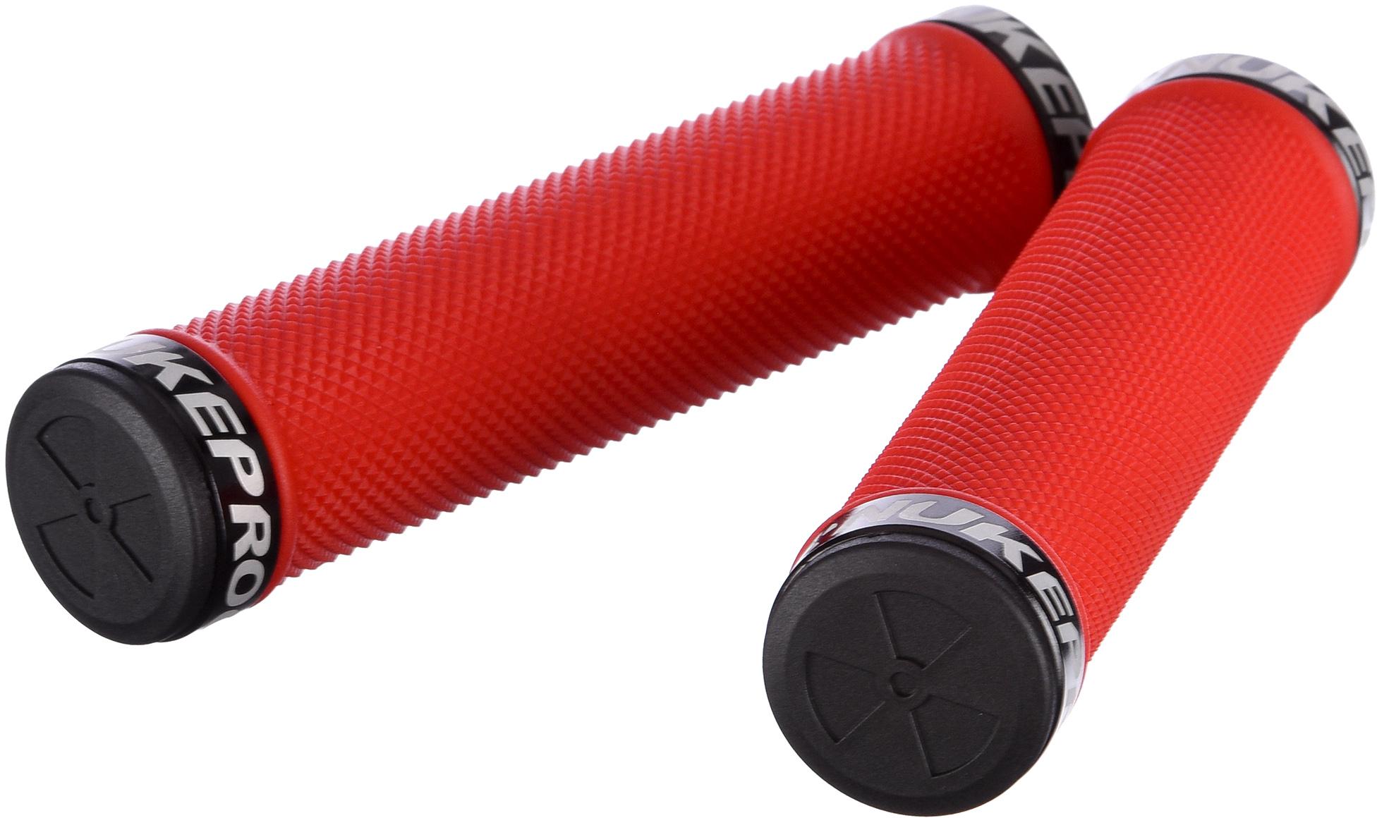 Click to view product details and reviews for Nukeproof Neutron Knurled Lock On Grips Red.