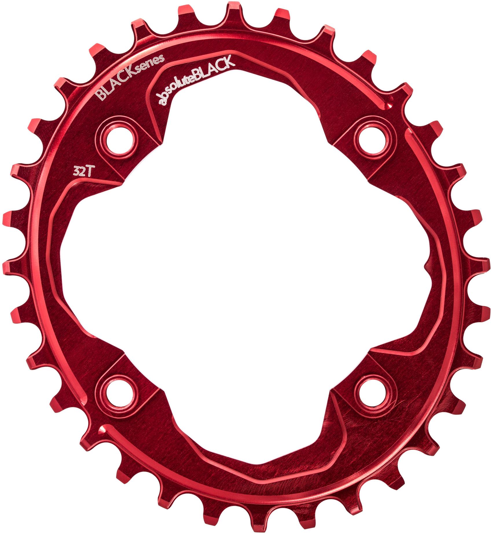 Image of BLACK by Absolutebla Narrow Wide Oval Chainring - Red