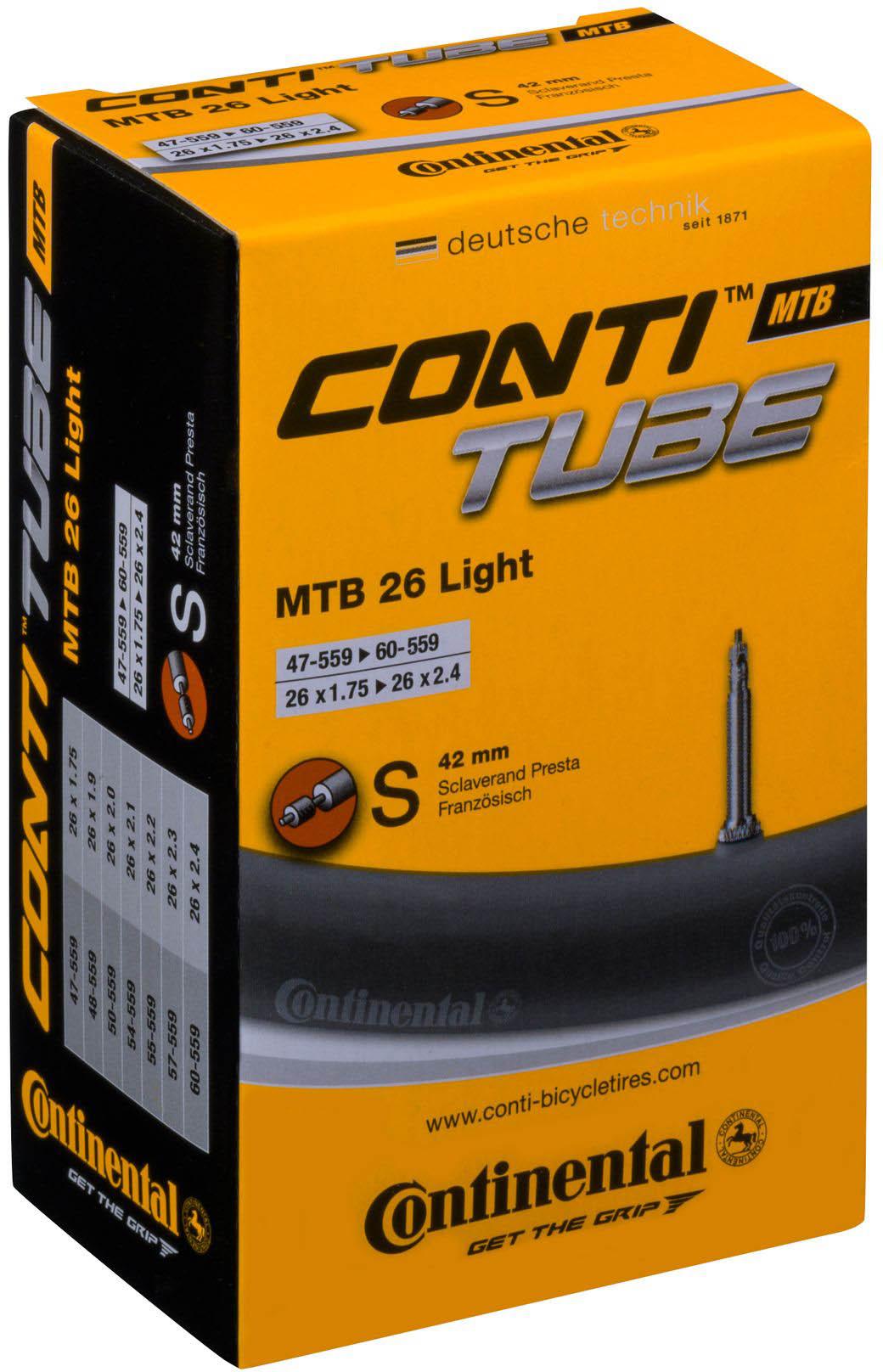 Click to view product details and reviews for Continental Light 26 Mtb Inner Tube Black.