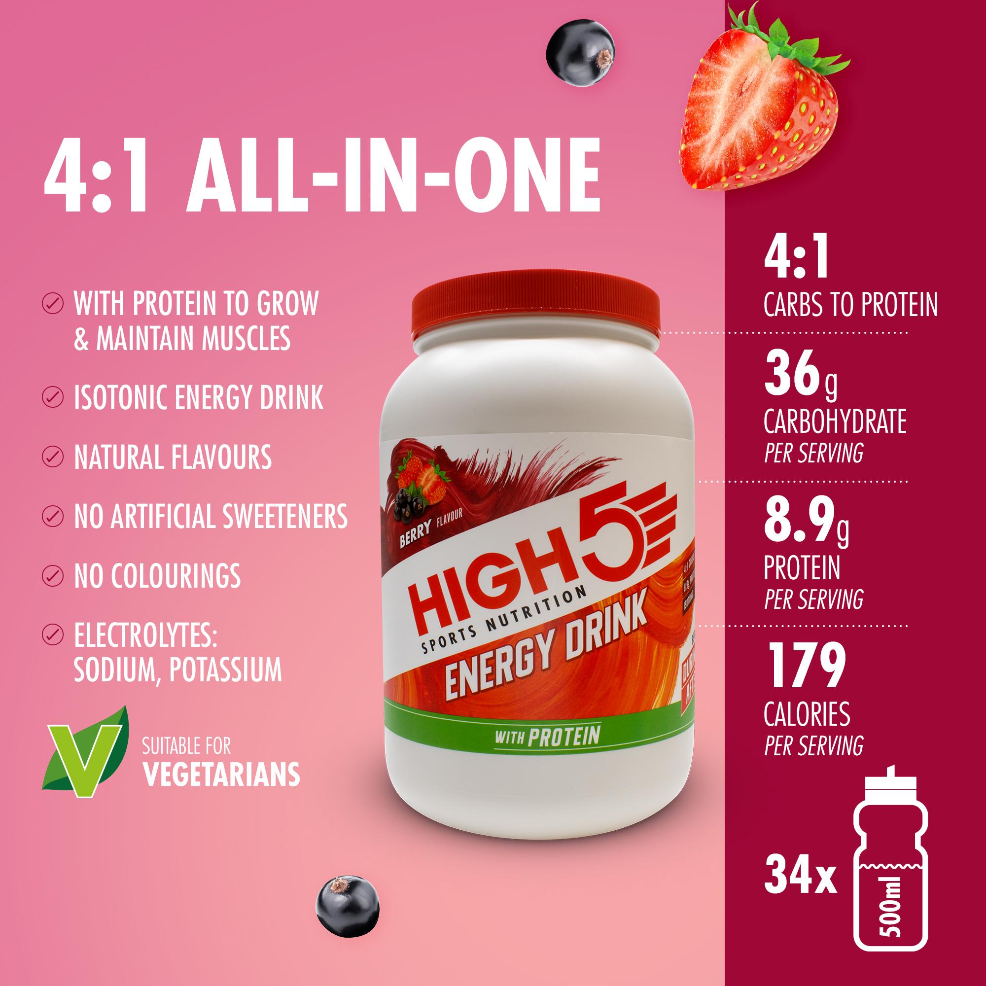 HIGH5 Energy Drink with Protein (1.6kg) Wiggle