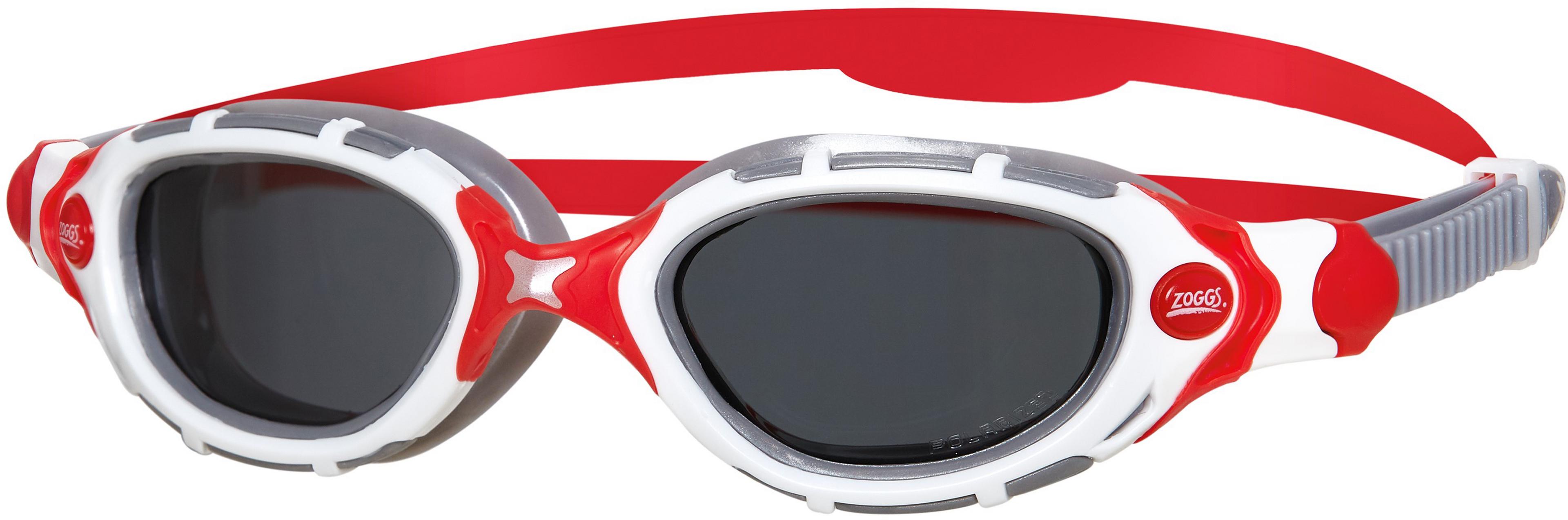 Zoggs Predator Flex Polarized Ultra Adult Swimming Goggles - White / Red  323847