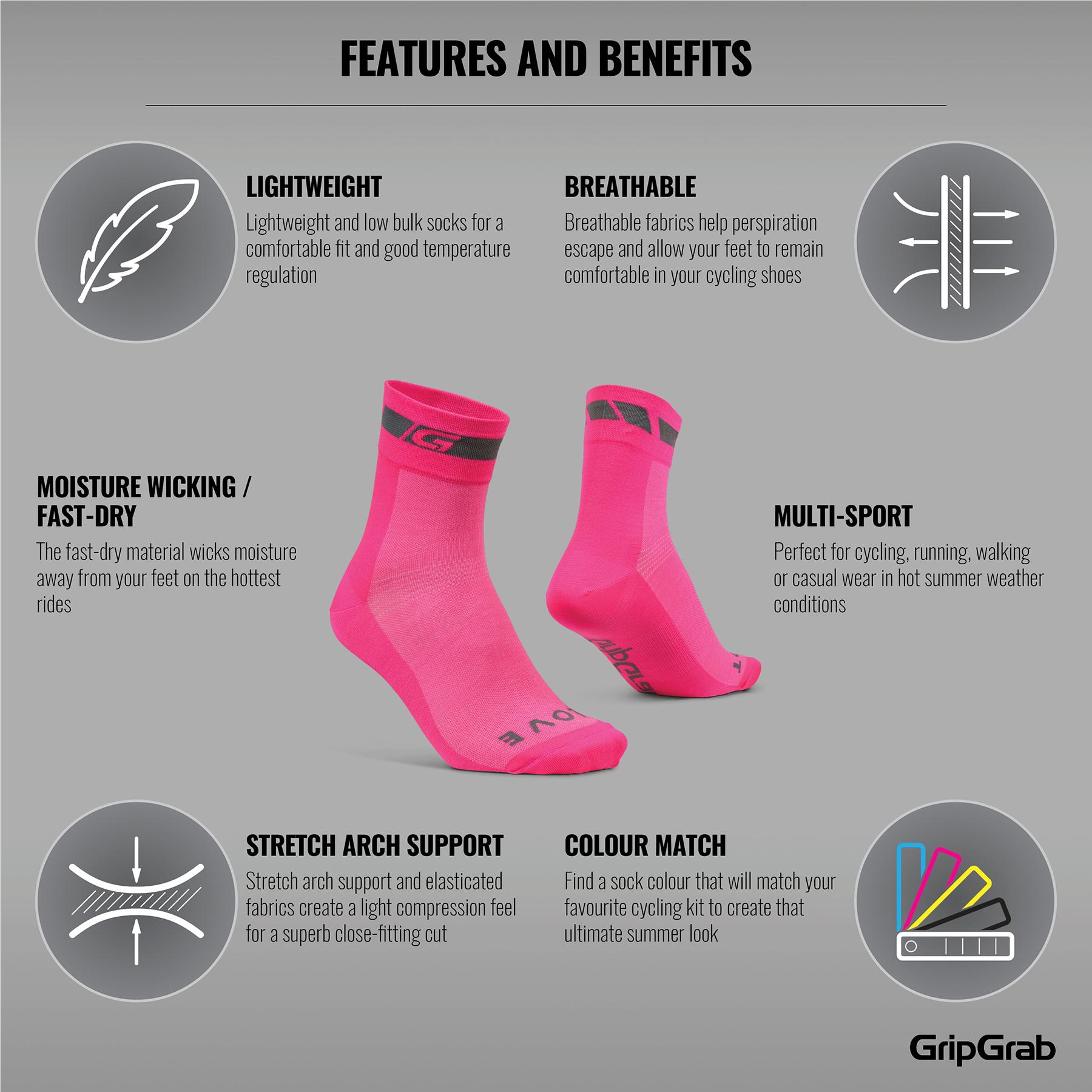 GripGrab HiVis Regular Cut Sock Wiggle