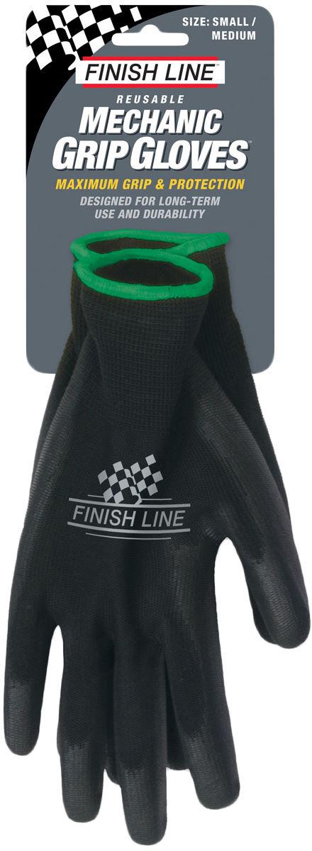 Image of Gants Finish Line Mechanic Grip - Black/Green