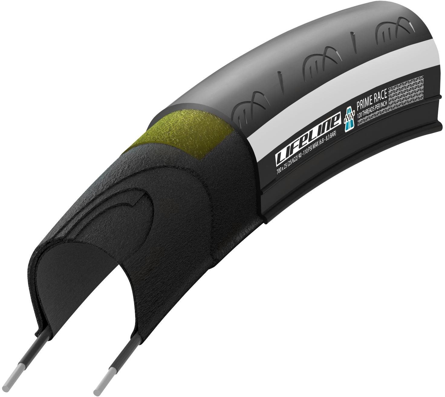 Click to view product details and reviews for Lifeline Prime Race Road Tyre Black White.