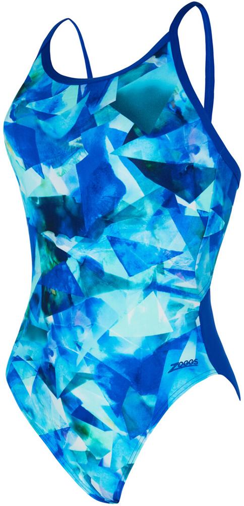 Click to view product details and reviews for Zoggs Womens Sprintback Swimsuit Aqua Digital.