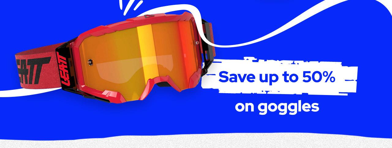 Save up to 50% on goggles