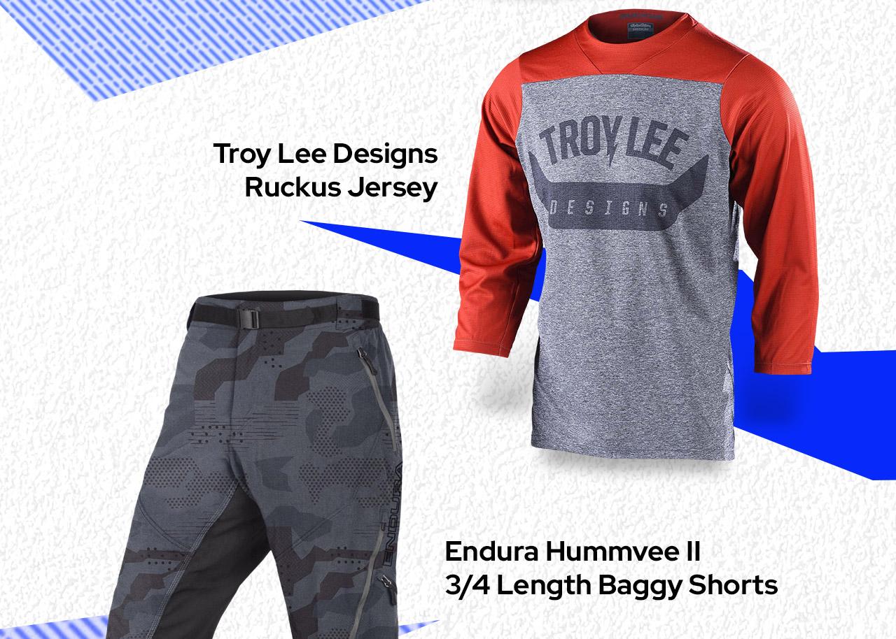 Troy Lee Designs Ruckus Jersey & Endura Hummvee II 3/4 Length Baggy Shorts