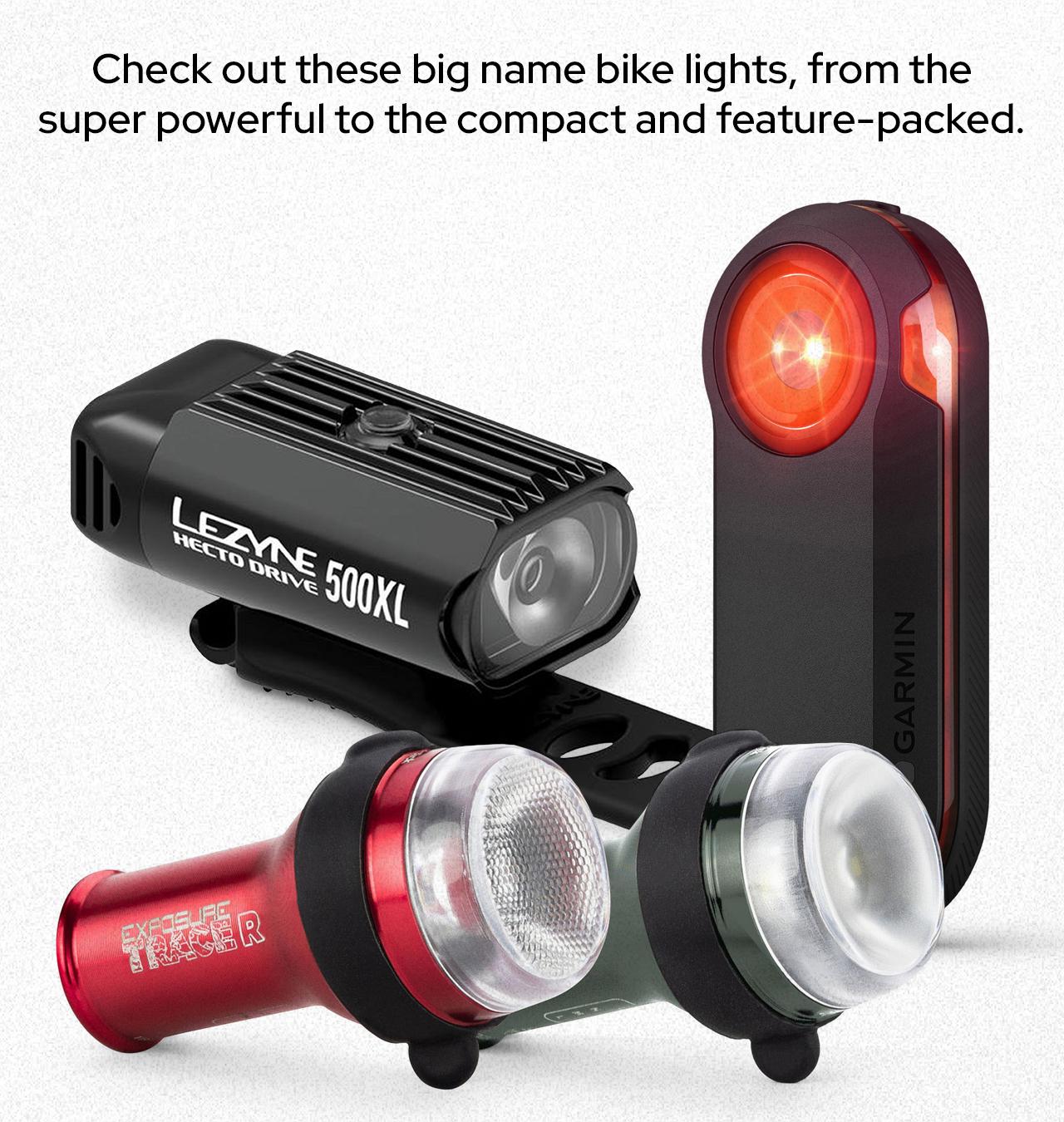 Check out these big name bike lights, from the super powerful to the compact and feature-heavy